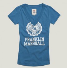 Футболка женская Franklin Marshall basic голубой V